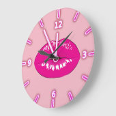 Coole Trendy Lippen - personalisiert Große Wanduhr (Winkel)
