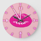 Coole Trendy Lippen - personalisiert Große Wanduhr (Vorderseite)