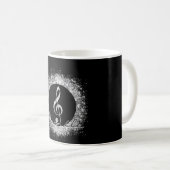 Coole trendy Music Treble Clef Glitzer Glitzern Kaffeetasse (VorderseiteRechts)