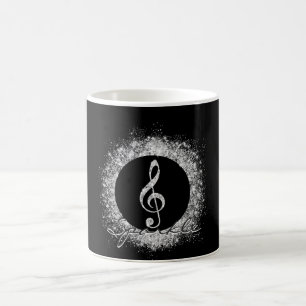 Coole trendy Music Treble Clef Glitzer Glitzern Kaffeetasse