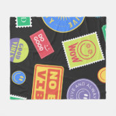 Coole trendy Patches Design. Abstrakter Hintergrun Fleecedecke (Vorderseite (Horizontal))