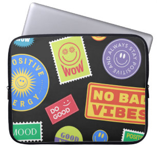 Coole trendy Patches Design. Abstrakter Hintergrun Laptopschutzhülle
