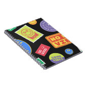 Coole trendy Patches Design. Abstrakter Hintergrun Notizblock (Rechte Seite)