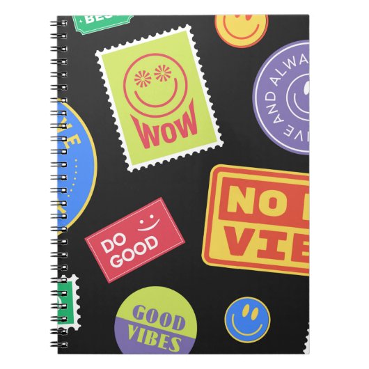 Coole trendy Patches Design. Abstrakter Hintergrun Notizblock (Vorderseite)