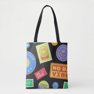 Coole trendy Patches Design. Abstrakter Hintergrun Tasche