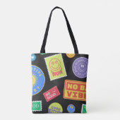 Coole trendy Patches Design. Abstrakter Hintergrun Tasche (Rückseite)