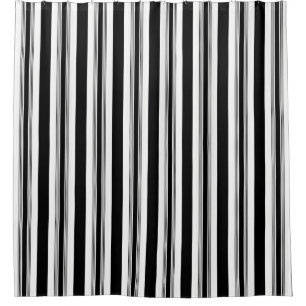 Coole Trendy Schwarzweiss-Vertikale Striped Duschvorhang