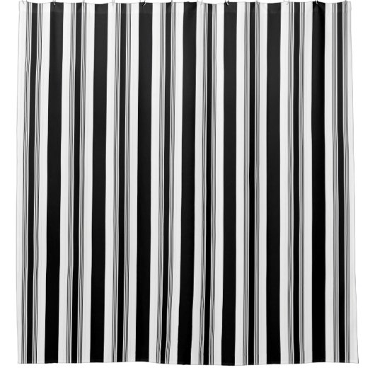 Coole Trendy Schwarzweiss-Vertikale Striped Duschvorhang (Vorderseite)