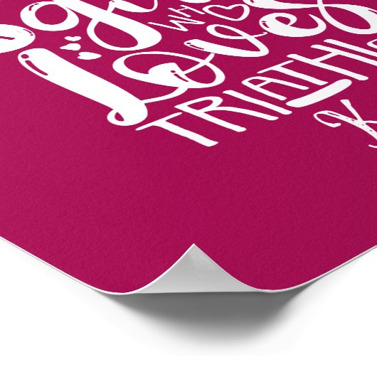 Coole Triathlon-Motivation Rote und Weiße Typograf Poster (Ecke)