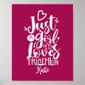 Coole Triathlon-Motivation Rote und Weiße Typograf Poster (Vorne)