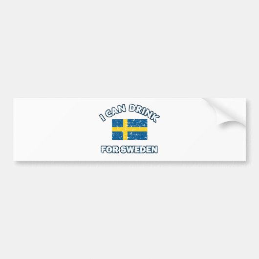 Coole trinkende Entwürfe Schwedens Autoaufkleber (Vorne)