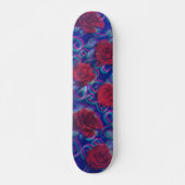 Coole Trippy-Glitch Damask Moderne Rote Rose Lila Skateboard (Vorne)