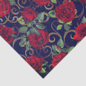 Coole Trippy-Glitch Damask Rote Rose hell Moderne Seidenpapier (Ausschnitt)