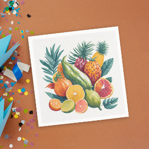 Coole Tropenfrüchte Geburtstagsparty Serviette
