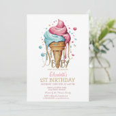 Coole Tropfeiscreme Einladung (Stehend Vorderseite)