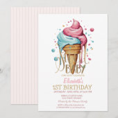 Coole Tropfeiscreme Einladung (Vorne/Hinten)