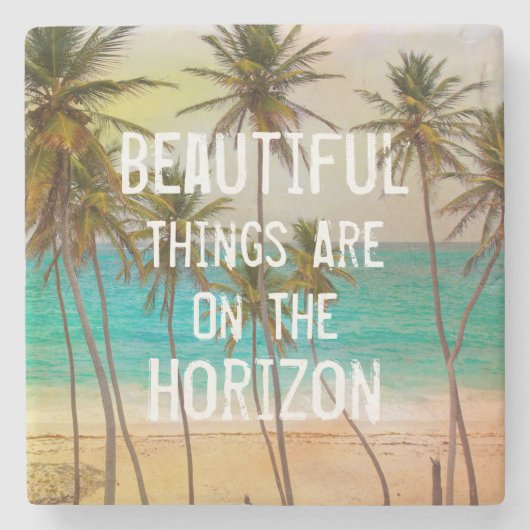 Coole Tropical Hawaiian Beach Palmen Steinuntersetzer (Vorderseite)