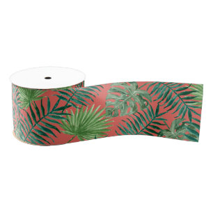 Coole tropische Palmen Blätter Design Gros Grain R Ripsband