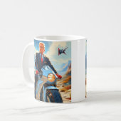 coole Trump Motorrad-Alien Planet Raumschiff MAGA Kaffeetasse (Vorderseite Links)
