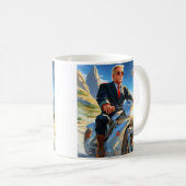 coole Trump Motorrad-Alien Planet Raumschiff MAGA Kaffeetasse (VorderseiteRechts)