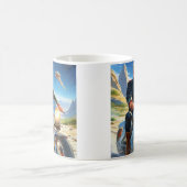 coole Trump Motorrad-Alien Planet Raumschiff MAGA Kaffeetasse (Mittel)