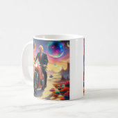 coole Trump Motorrad-Alien Planet Raumschiff MAGA Kaffeetasse (Vorderseite Links)