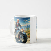 coole Trump Motorrad-Alien Planet Raumschiff MAGA Kaffeetasse (Vorderseite Links)