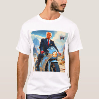 coole Trump Motorrad-Alien Planet Raumschiff MAGA T-Shirt