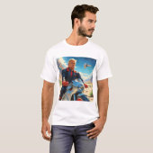 coole Trump Motorrad-Alien Planet Raumschiff MAGA T-Shirt (Vorne ganz)
