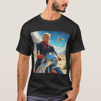coole Trump Motorrad-Alien Planet Raumschiff MAGA T-Shirt