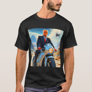 coole Trump Motorrad-Alien Planet Raumschiff MAGA T-Shirt