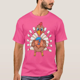 Coole Türkei Bowling Button Feathers Funny Thanksg T-Shirt
