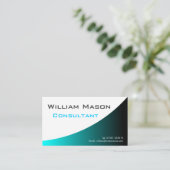 Coole Turqouise White Kurved, Berufliches Geschäft Visitenkarte (Stehend Vorderseite)