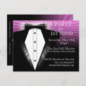 Coole Tuxedo Bachelor Party Cool Einladung (Vorne/Hinten)