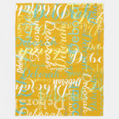 Coole Typografie Farbgebung Senfgelb Fleecedecke (Vorderseite)