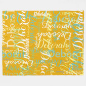 Coole Typografie Farbgebung Senfgelb Fleecedecke (Vorderseite (Horizontal))