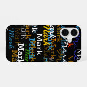 coole Typografie Farbname Muster iPhone 16 Hülle (Rückseite (Horizontal))