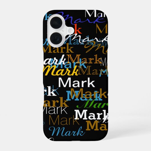 coole Typografie Farbname Muster iPhone 16 Hülle (Rückseite)
