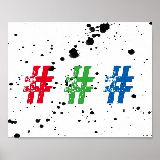 coole Typografie-Hashtag-Plakatwand Poster (Vorne)