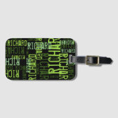 coole Typografie Kalkgrün auf schwarz Gepäckanhänger (Vorderseite (Horizontal))