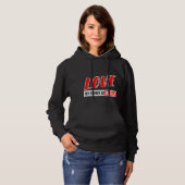 Coole Typografie "Liebe mein Feind" formuliert Beg Hoodie (Vorne ganz)