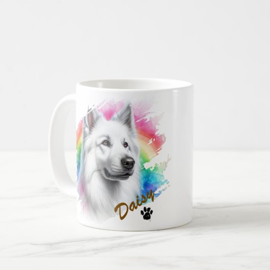 Coole Typografie Name Pet's Simple Modern Kaffeetasse (Vorderseite Links)