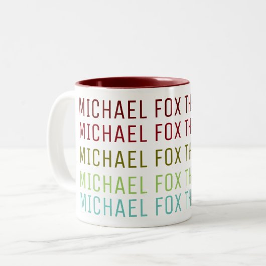 coole Typografie-Tasse mit benutzerdefiniertem Far Zweifarbige Tasse (Vorderseite Links)