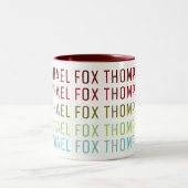 coole Typografie-Tasse mit benutzerdefiniertem Far Zweifarbige Tasse (Mittel)