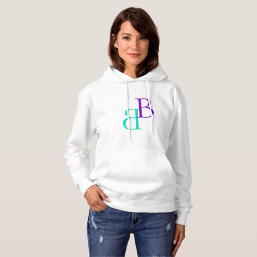 Coole Typografie-Textschrift, Monogramm-Logo Hoodie (Vorne ganz)