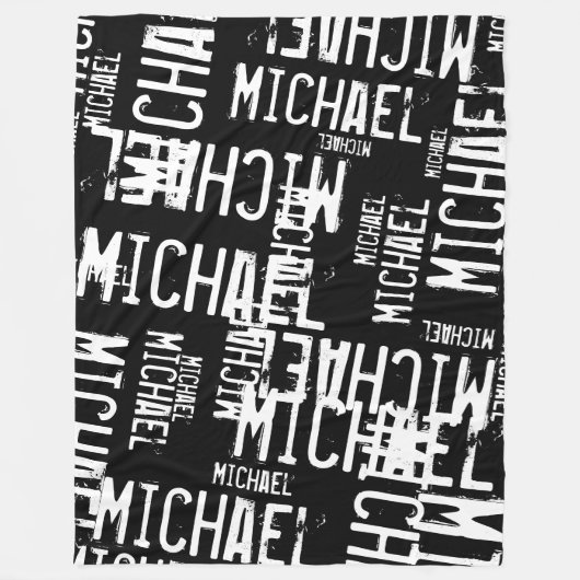 Coole Typografie Weiße Namen für alle schwarzen Fleecedecke (Vorderseite)