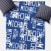 Coole Typografie Weißnamen auf Navy Blue Fleecedecke