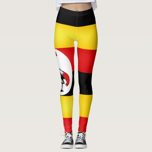 Coole Uganda-Flagge Leggings (Vorderseite)