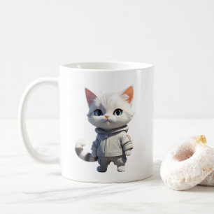 Coole und bezaubernde Katze-Illustration Kaffeetasse
