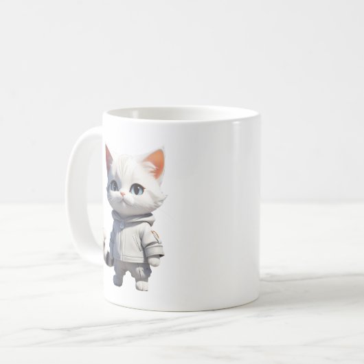 Coole und bezaubernde Katze-Illustration Kaffeetasse (Vorderseite Links)